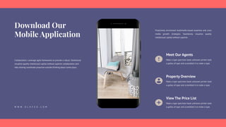 Proactively envisioned multimedia based expertise and cross
media growth strategies. Seamlessly visualize quality
intellectual capital without superior.
Meet Our Agents
Make a type specimen book unknown printer took
a galley of type and scrambled it to make a type.
Property Overview
Make a type specimen book unknown printer took
a galley of type and scrambled it to make a type.
View The Price List
Make a type specimen book unknown printer took
a galley of type and scrambled it to make a type.
Collaboration. Leverage agile frameworks to provide a robust. Seamlessly
visualize quality intellectual capital without superior collaboration and
idea sharing coordinate proactive outside thinking about some place.
W W W . O L A F E O . C O M
 