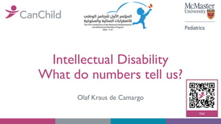 Intellectual Disability
What do numbers tell us?
Olaf Kraus de Camargo
 