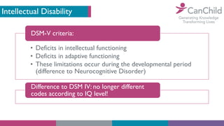 Intellectual Disability
• Deficits in intellectual functioning
• Deficits in adaptive functioning
• These limitations occu...