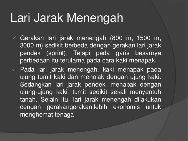 Olahraga Lari Jarak Menengah