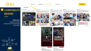 About Us Our Services Contact
Our Projects Our Team
CORPORATE
BRAND
(CSR)
Social
Booking
Social Owned
Channel
Landing
Page
Event
PR
MAIN SOW:
Campaign Strategy
Content Direction & Execution
(ATL & BTL)
TOUCHPOINT
Social booking
 