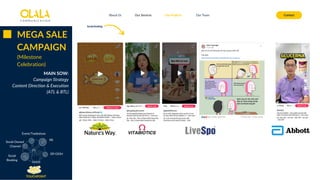 Social booking
About Us Our Services Contact
Our Projects Our Team
MEGA SALE
CAMPAIGN
(Milestone
Celebration)
MAIN SOW:
Campaign Strategy
Content Direction & Execution
(ATL & BTL)
TOUCHPOINT
Social
Booking
Social Owned
Channel
DF/OOH
Event/Tradeshow
PR
 