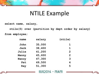 Ntile Example Olap Functions Suport in Informix | PPT
