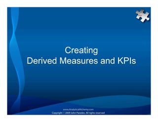 Creating
Derived Measures and KPIs
 