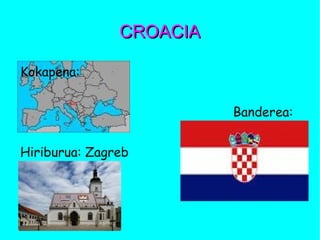 CROACIACROACIA
Kokapena:
Banderea:
Hiriburua: Zagreb
 