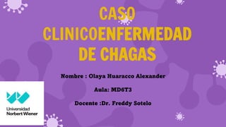 CASO
CLINICOENFERMEDAD
DE CHAGAS
Nombre : Olaya Huaracco Alexander
Aula: MD6T3
Docente :Dr. Freddy Sotelo
 