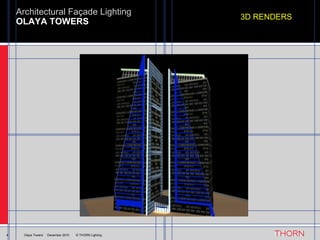 OLAYA TOWERS Architectural Façade Lighting 4 Olaya Towers  ·  December 2010  © THORN Lighting 3D RENDERS 