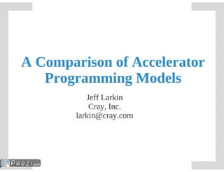 A Comparison of Accelerator Programming Models