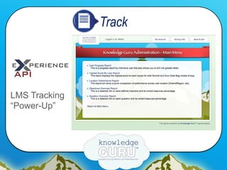 Track
LMS Tracking
“Power-Up”
 