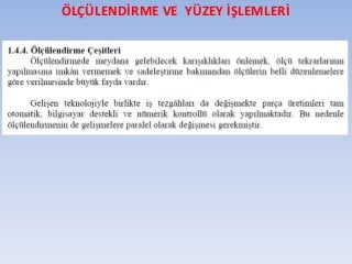ÖLÇÜLENDİRME VE YÜZEY İŞLEMLERİ
 
