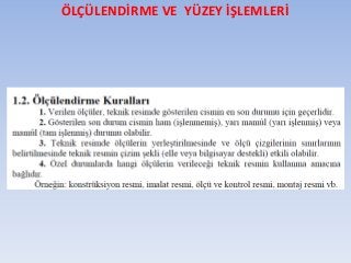 ÖLÇÜLENDİRME VE YÜZEY İŞLEMLERİ
 