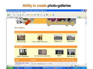 Ability to create  photo-galleries 