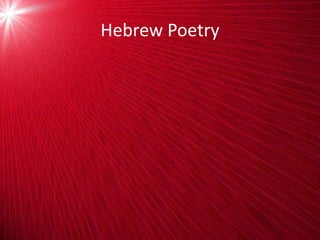 Hebrew Poetry
 