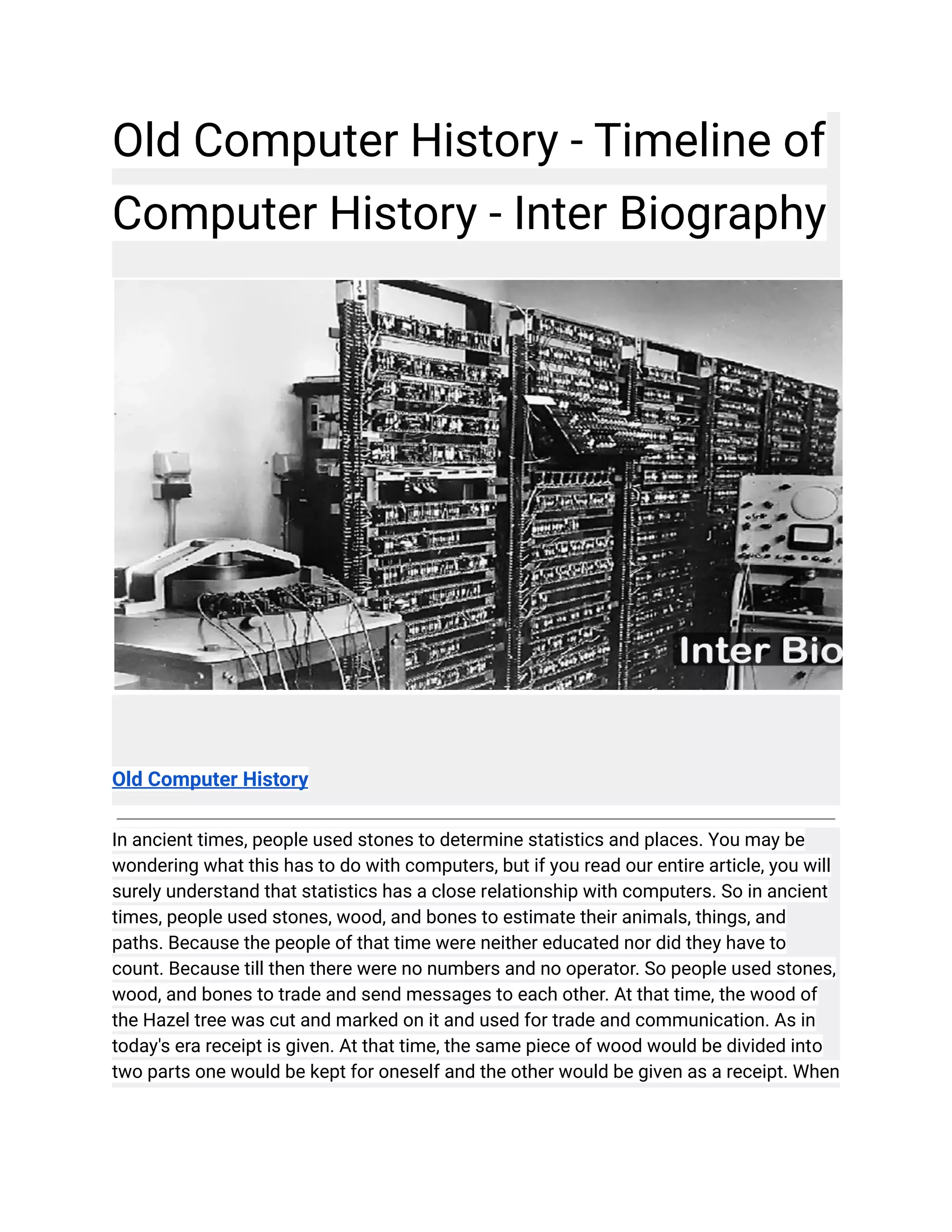 Old Computer History - Timeline of Computer History - Inter Biography.pdf