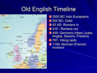 Old English Timeline ,[object Object],[object Object],[object Object],[object Object],[object Object],[object Object],[object Object]