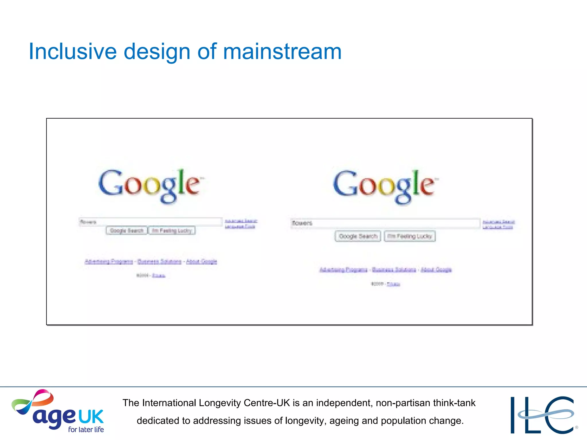 Inclusive design of mainstream 