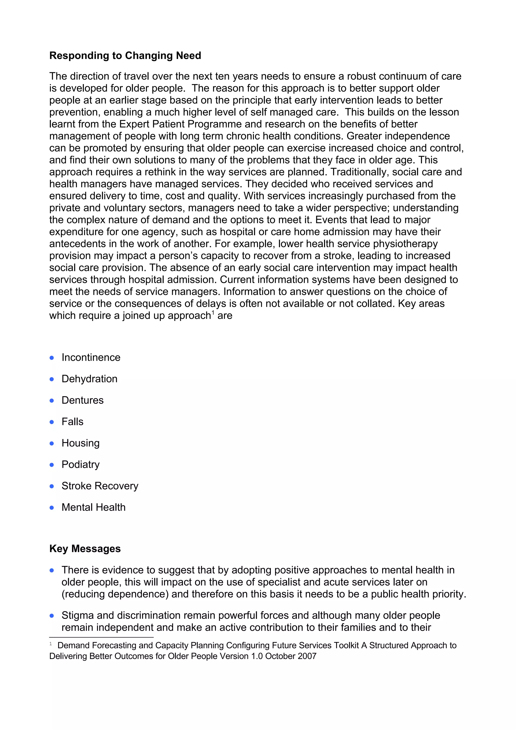 Older People   Predicting Need