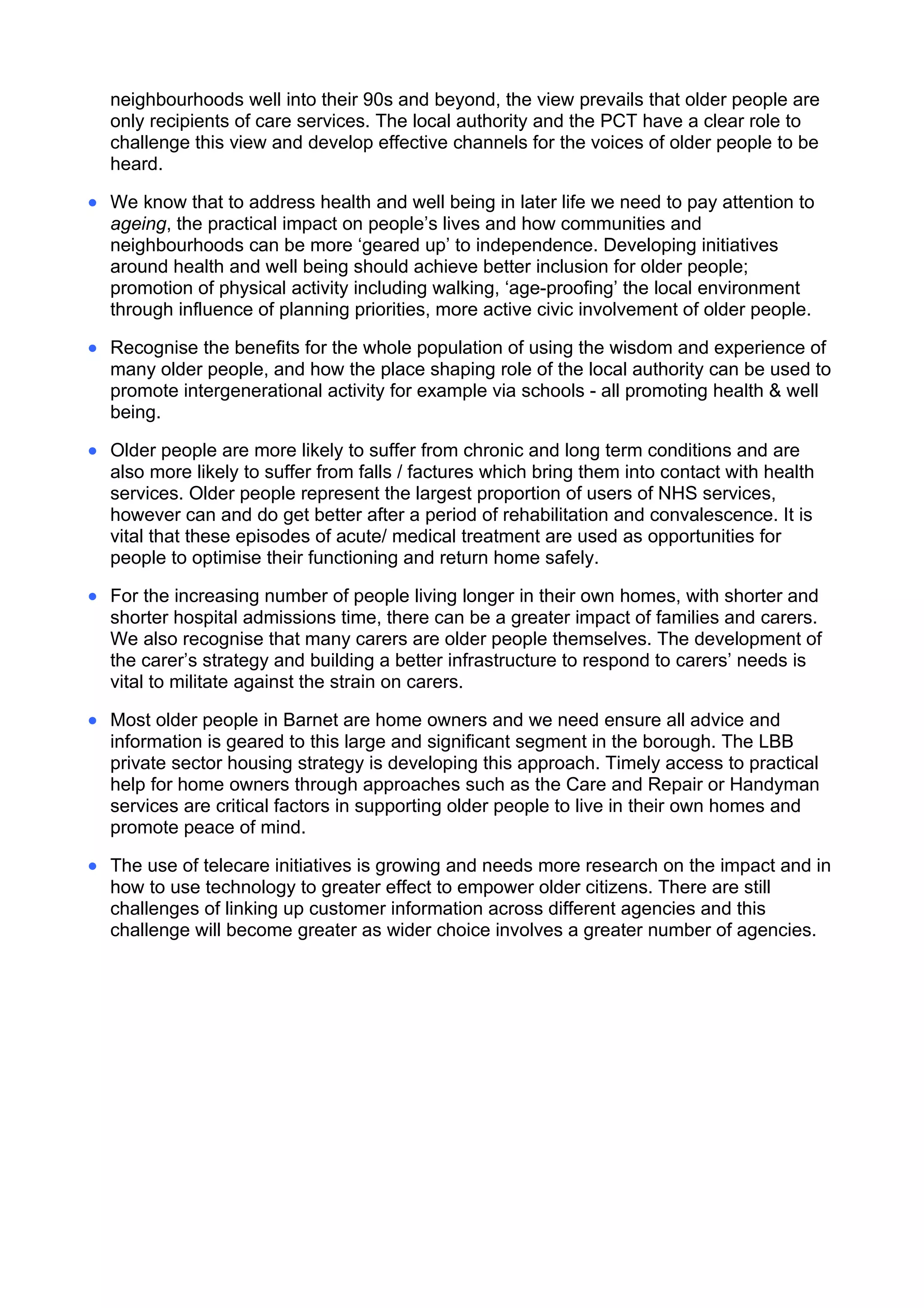 Older People   Predicting Need