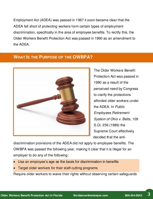 Older Workers Benefit Protection Act in Florida