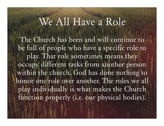 Old Fashioned - Gender Roles In The Church