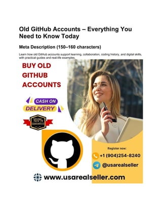 Old GitHub Accounts – Everything You Need to Know Today.docx