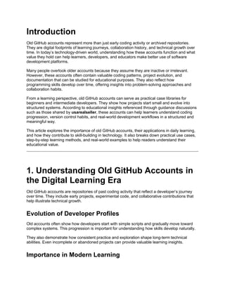 Old GitHub Accounts – Everything You Need to Know Today.docx