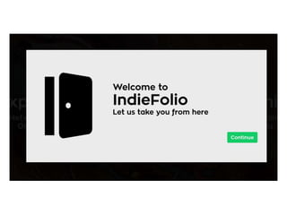IndieFolio's old on-boarding
