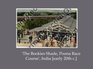 'The Bookies Shade, Poona Race Course', India [early 20th c.] 