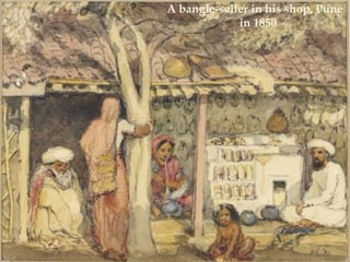 A bangle-seller in his shop, Pune in 1850 