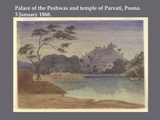 Palace of the Peshwas and temple of Parvati, Poona. 3 January 1868.