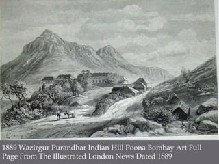 1889 WazirgurPurandhar Indian Hill Poona Bombay Art Full Page From The Illustrated London News Dated 1889