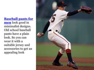Old school baseball pants for men