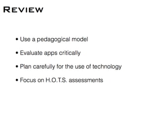 Old school meets new school: using technology for assessment