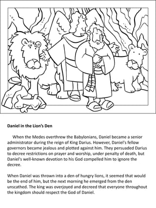 Daniel Obeys God Coloring Pages