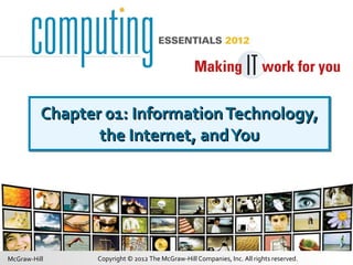 Chapter 01: Information Technology, the Internet, and You 