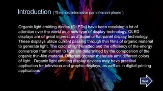 Oled (solid state light emitting diode) display technology | PPTX