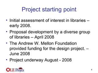 Open Library Environment Project Overview | PPT