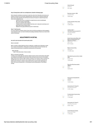 11/18/2014 O level Accounting Notes 
Accounting ppt 
ACT2013 
491 views 
Business revision- AQA 
anicholls1234 
4,632 views 
O level directed writing notes 
Syed Raza 
15,484 views 
Lecture notes 1 
manufacturing+accounts 2014 
Lebogang Modise 
657 views 
Solved Accounting Ratios with 
Balance Sheet(vertical) and 
Statement of Profit a…… 
Dan K John 
64,713 views 
Basics of accounting 
ajithjoanes 
141,698 views 
Manufacturing accounts by inqilab 
patel 
Inqilab Patel 
1,555 views 
Exam tips: Business studies 
(6BS01) 
India 
3,040 views 
Final accounts adjustments-students 
devdhrv 
16,404 views 
Accountancy for Class XII 
SmartPrep Education 
12,781 views 
Fundamentals of accounting 
Shan Mcbee 
1,734 views 
Accountancy for Class XI 
SmartPrep Education 
30,051 views 
O level Business studies 
Muhammad Talha 
1,106 views 
http://www.slideshare.net/talhaalhamd/o-level-accounting-notes 3/51 
 