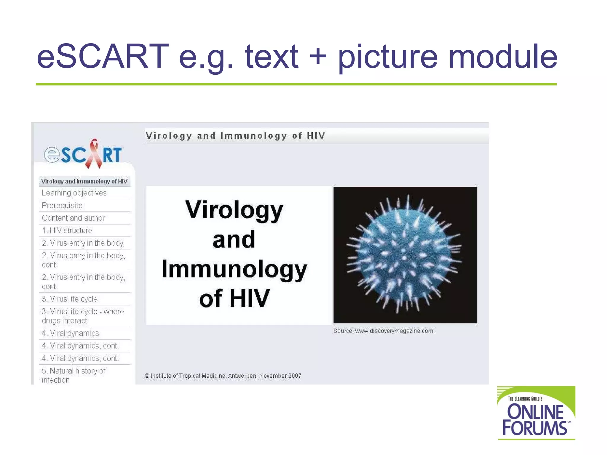 eSCART e.g. text + picture module 