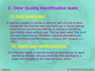 Smell Identification Test Example smell and olfactory disorders, how to diagnose and how to manage? | PPT