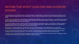 Human Physiology: Olfactory and gustatory | PDF