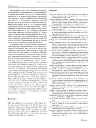 The effects of different levels of Chlorella microalgae on blood ...