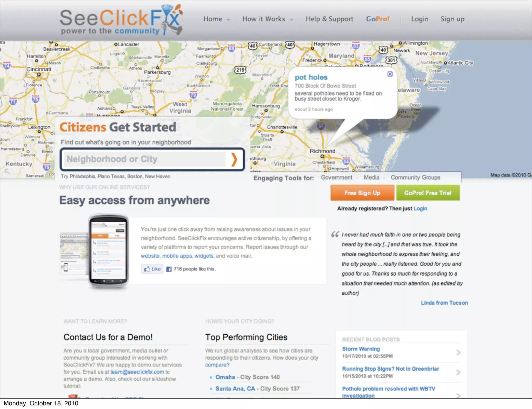 Monday, October 18, 2010
 