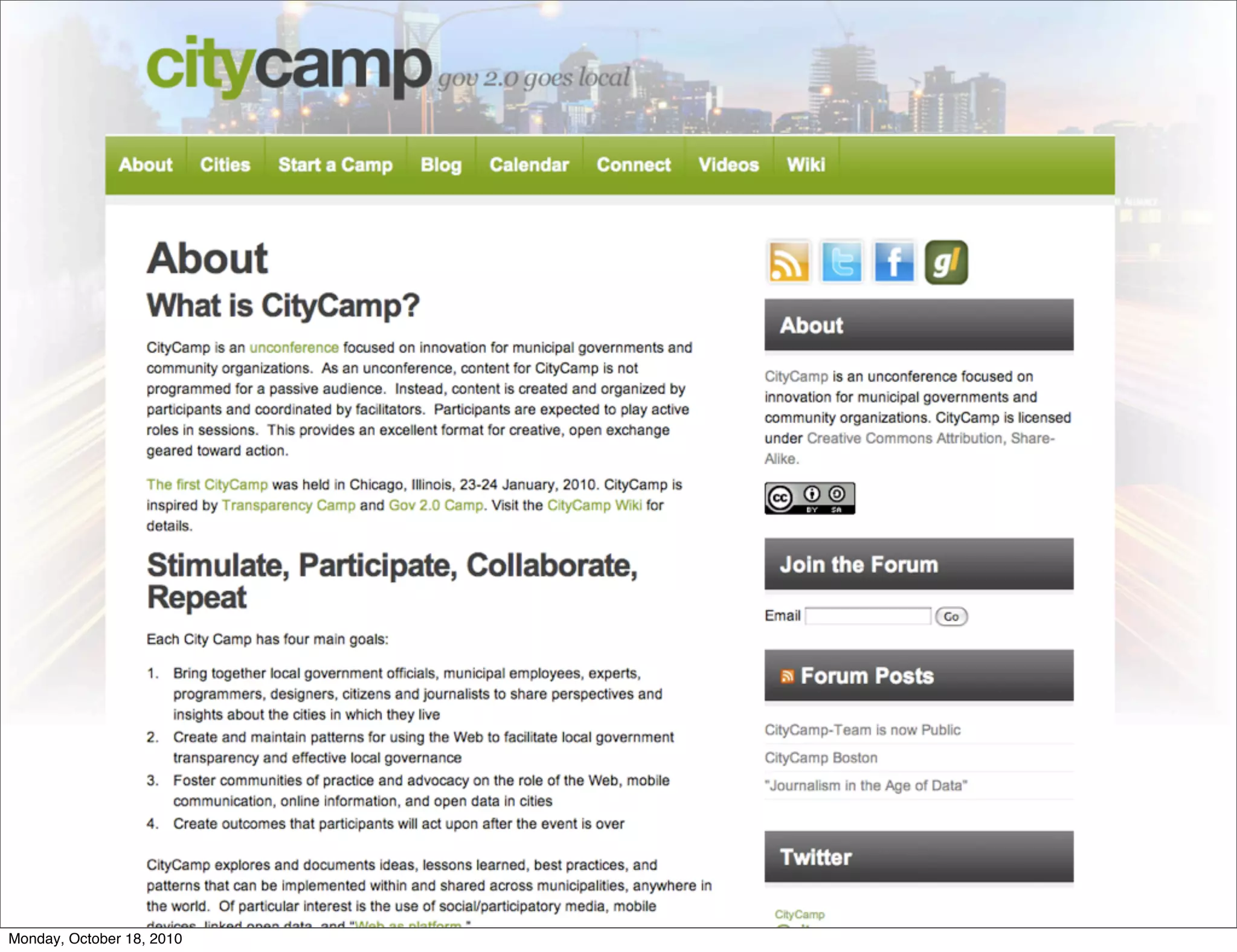 Monday, October 18, 2010
 