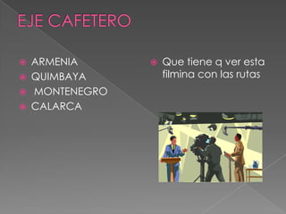 EJE CAFETEROARMENIA QUIMBAYA MONTENEGROCALARCAQue tiene q ver esta filmina con las rutas