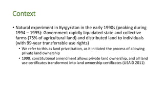 Land Reform and Child Nutrition: Evidence from Kyrgyzstan