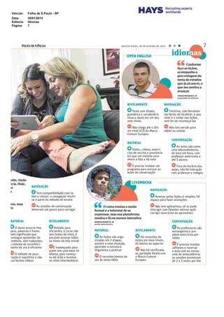 Veículo: Folha de S.Paulo - SP
Data: 30/01/2014
Editoria: Idiomas
Página: 7
 