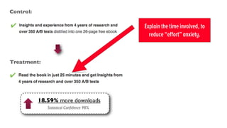 !
Explain the time involved, to
reduce “effort” anxiety.
 