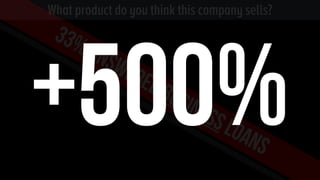 What product do you think this company sells?
What product do you think this company sells?
33%answeredbusinessloans
+500%
 