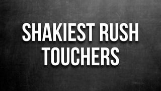 Shakiest rush
touchers
 